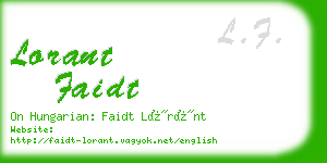 lorant faidt business card